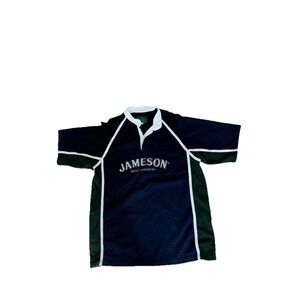 Jameson Rugby Shirt Men XXL Blue Green Irish Whiskey Colorblock Polo Adult
